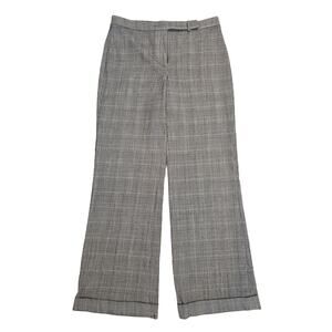 Antonio Melani Wool Plaid Wide Leg Trouser Pants Brown Size 6